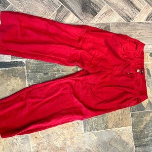 LOFT Red Cropped Ankle Pants